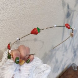 Metal hoop hair band - with fruits / pearlsHair clips