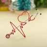 Medical brooch - electrocardiogram / stethoscope / heart - with crystalBrooches