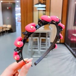 Colorful headband - with openable decorative flowers / fruits / cartoon animalsHair clips