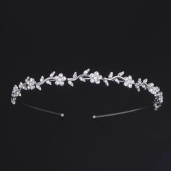 Luxurious tiara - crystal headband - flowers / leavesHair