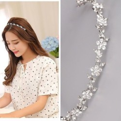 Luxurious tiara - crystal headband - flowers / leavesHair