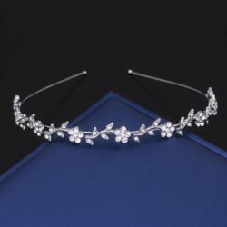 Luxurious tiara - crystal headband - flowers / leavesHair