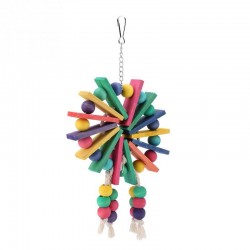 Wooden hanging toy for bird cage - Parrots - colorfulBirds