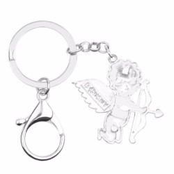 Enamel keychain - with cupid angelKeyrings