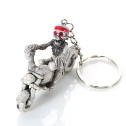 Skeleton on motorbike - keychainKeyrings