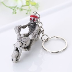 Skeleton on motorbike - keychainKeyrings