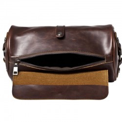 Trendy shoulder leather bag - cylindrical shapeBags