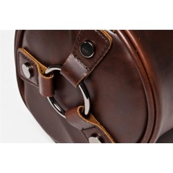 Trendy shoulder leather bag - cylindrical shapeBags