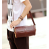 Trendy shoulder leather bag - cylindrical shapeBags