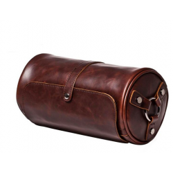 Trendy shoulder leather bag - cylindrical shapeBags