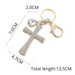 Luxurious keychain - full crystal crossKeyrings