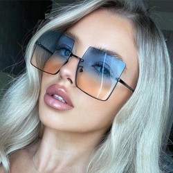 Fashionable oversized square sunglasses - retro big semi-rimlessSunglasses