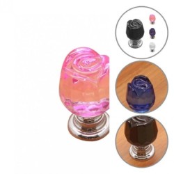 Luxurious furniture knobs - glass crystal rose shapeFurniture