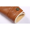 Leather winter jacket with fleece & zipper - slimJackets
