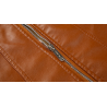 Leather winter jacket with fleece & zipper - slimJackets