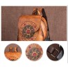 Women's retro backpack - floral embossing - genuine leather - large capacityBackpacks