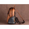 Women's retro backpack - floral embossing - genuine leather - large capacityBackpacks