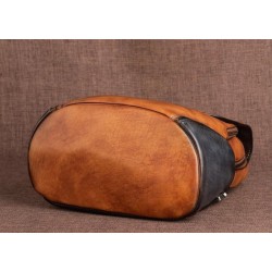 Women's retro backpack - floral embossing - genuine leather - large capacityBackpacks