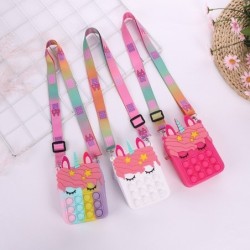 Push bubble shoulder bag - silicone small purse - unicornBags