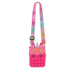 Push bubble shoulder bag - silicone small purse - unicornBags