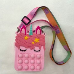 Push bubble shoulder bag - silicone small purse - unicornBags