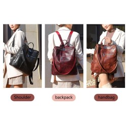 Multifunction vintage shoulder bag - leather backpack - waterproofBackpacks