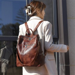 Multifunction vintage shoulder bag - leather backpack - waterproofBackpacks