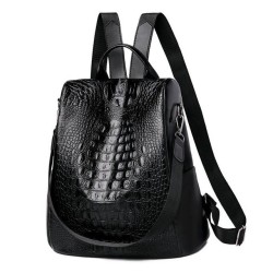 Fashionable vintage backpack - multifunction shoulder leather bag - snake skin patternBackpacks