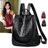 Fashionable vintage backpack - multifunction shoulder leather bag - snake skin patternBackpacks