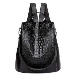 Fashionable vintage backpack - multifunction shoulder leather bag - snake skin patternBackpacks