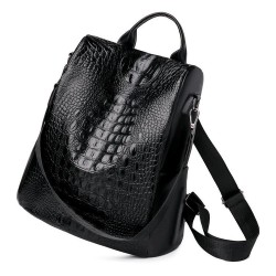 Fashionable vintage backpack - multifunction shoulder leather bag - snake skin patternBackpacks