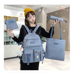 Backpack - pencil case - shoulder bag - handbag - with animal pendant keychain - 4 pieces setSets