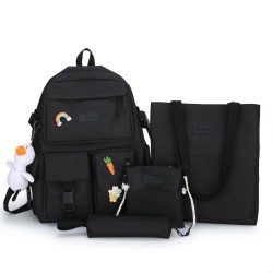 Backpack - pencil case - shoulder bag - handbag - with animal pendant keychain - 4 pieces setSets