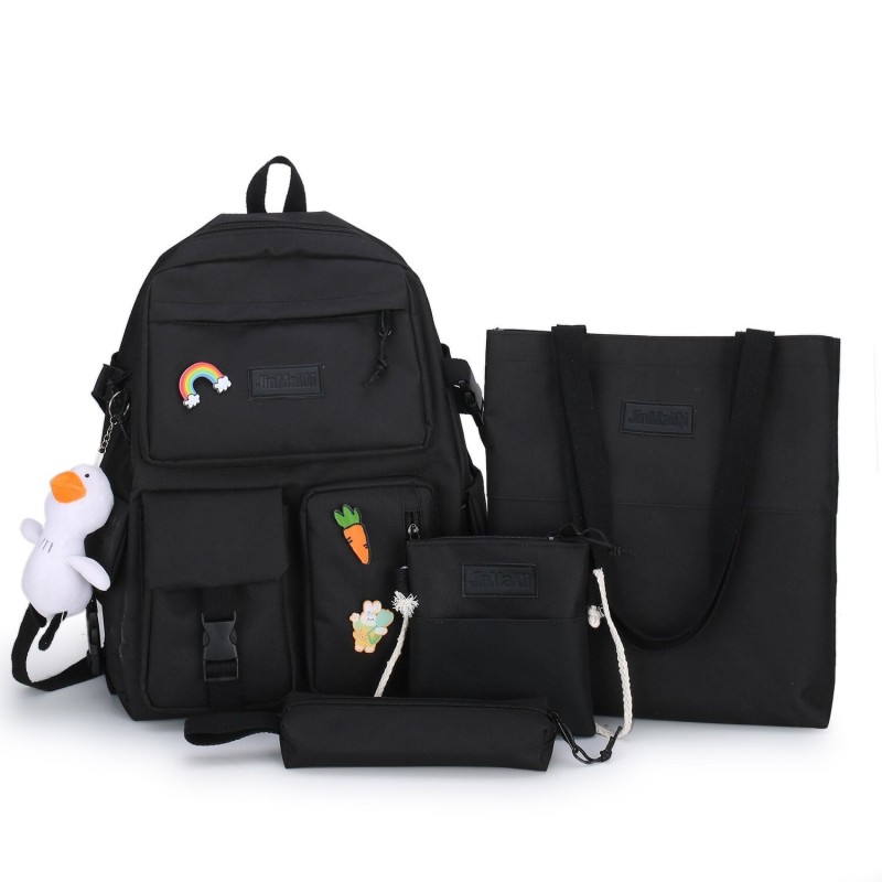 Backpack - pencil case - shoulder bag - handbag - with animal pendant keychain - 4 pieces setSets