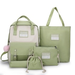 Trendy canvas bags set - backpack - shoulder bag - handbag - pencil case - small pouch - 5 piecesSets