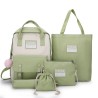 Trendy canvas bags set - backpack - shoulder bag - handbag - pencil case - small pouch - 5 piecesSets