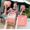 Trendy canvas bags set - backpack - shoulder bag - handbag - pencil case - small pouch - 5 piecesSets