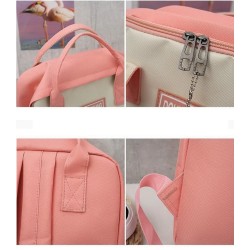 Trendy canvas bags set - backpack - shoulder bag - handbag - pencil case - small pouch - 5 piecesSets