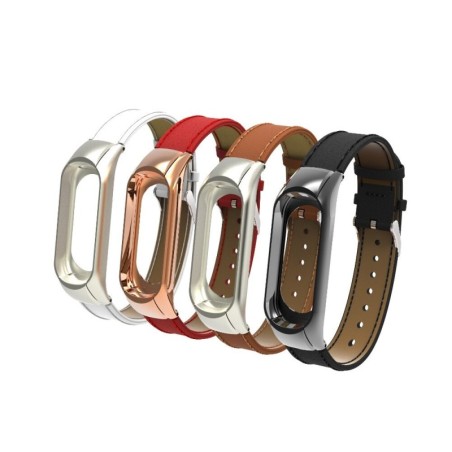 Leather wrist strap - for Xiaomi Mi Band watch - 3-4-5-6Smart-Wear