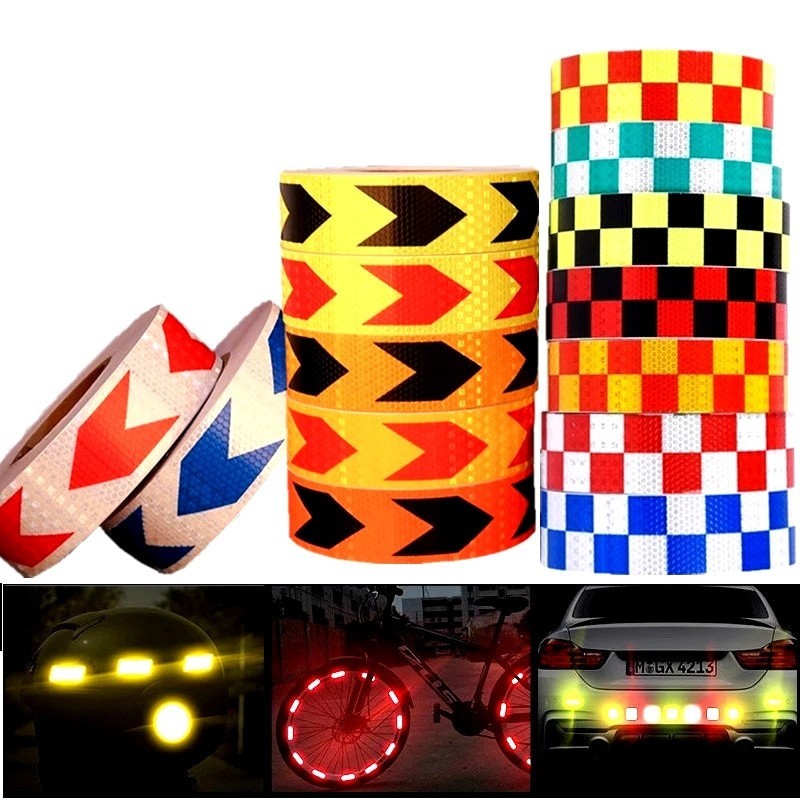 Reflective tape - safety / warning sticker - for car / motorcycle / bike - arrow - 5cm * 45mStickers