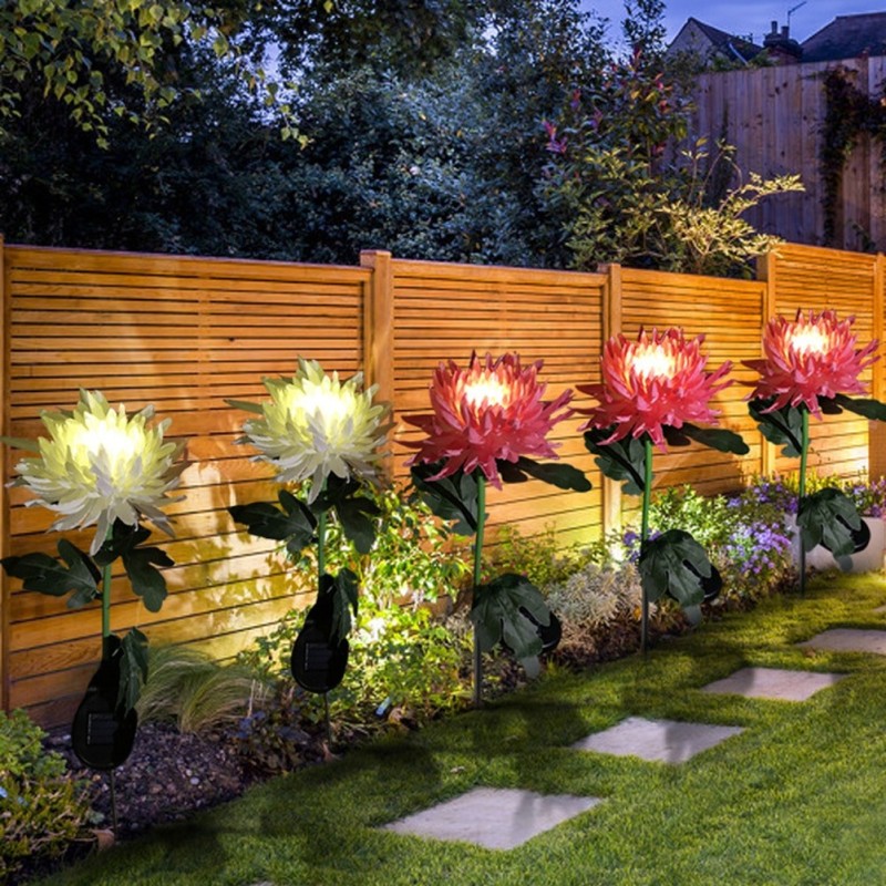 Chrysanthemum flower shaped lamp - garden light - solar - LED - waterproofSolar lighting
