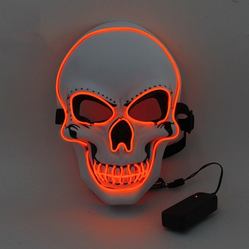 LED face mask - glowing skull - Halloween - festivalsMasks
