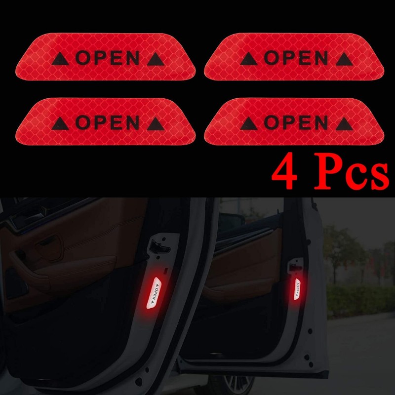 Reflective car sticker - inner door - safety / warning - self adhesive - waterproof - OPENStickers