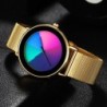 Creative Quartz watch - colorful dial - waterproof - stainless steel / leather strap - unisexWatches