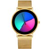 Creative Quartz watch - colorful dial - waterproof - stainless steel / leather strap - unisexWatches