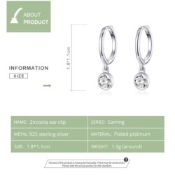Elegant round earrings - with zirconia - 925 sterling silverEarrings