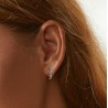 Leaf shaped round earrings - 925 sterling silverEarrings