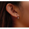 Elegant round earrings - with zirconia - 925 sterling silverEarrings