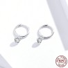 Elegant round earrings - with zirconia - 925 sterling silverEarrings