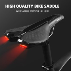Bicycle saddle with taillight - leather - USB charging - waterproofSaddles